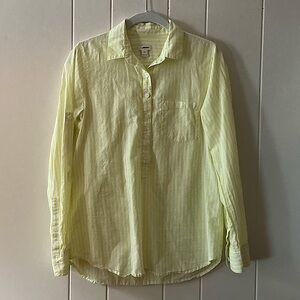 ⭐️ J Crew Long Sleeved Striped Partial Placket Shirt Size XS 100% Cotton